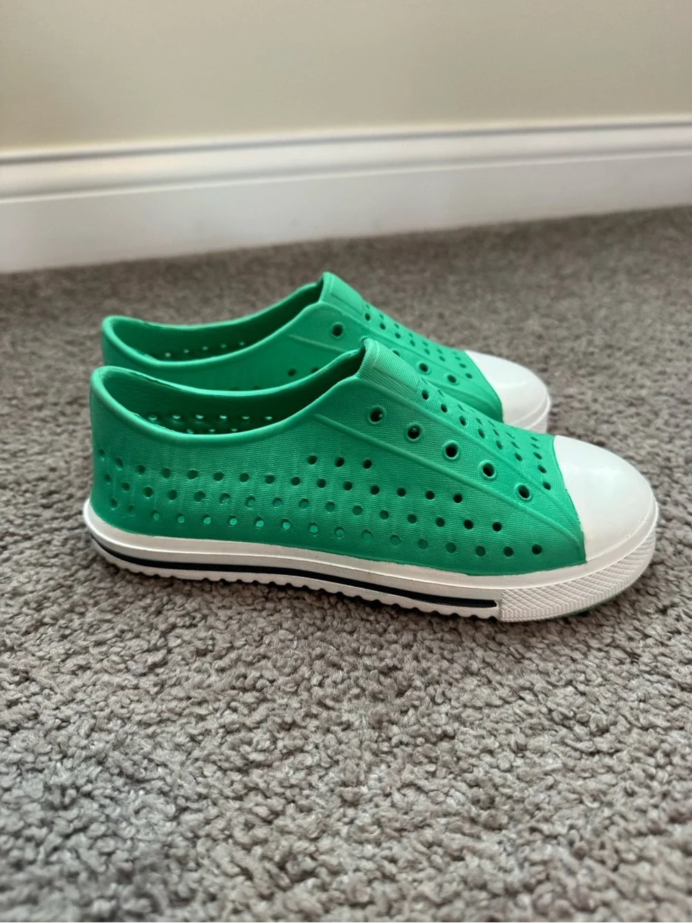 Crew Cuts Slip-On Water Shoes in Green and White